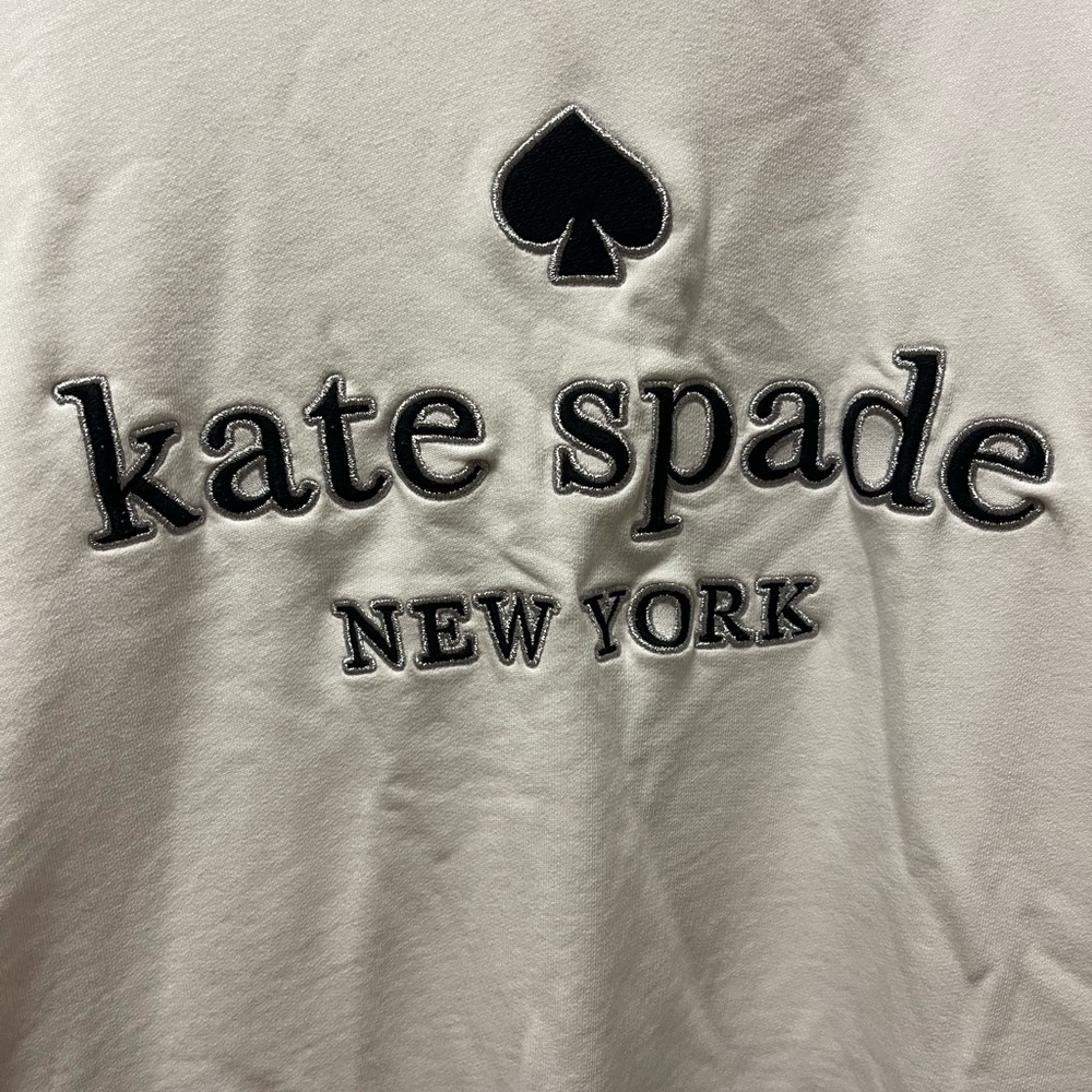 Kate Spade New York Embroidered Logo Sweatshirt  Ivory Size M - Picture 4 of 5